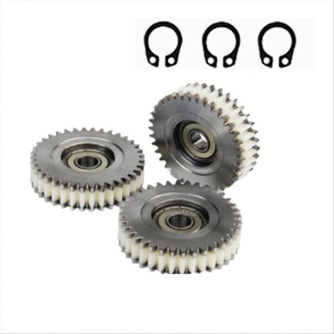 Satz mit 3 Zahnrädern (36 Zähne) inklusive Sicherungsringen für 250-W-Motoren (kompatibel mit MXUS-Nabenmotoren). Die Zahnräder sind aus Stahl und verschleißfestem Nylon gefertigt. (1/5)