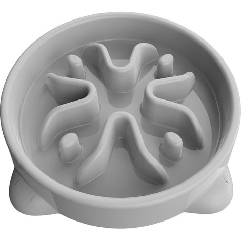 1 - Gamelle Anti Glouton - Bol Ralentisseur - Réduit Vomissements Et Obésité - Pour Petit Chien - Gris - 16,3cm (1/5)