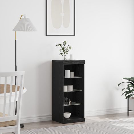 vidaXL Buffet LED Chêne noir 41 x 37 x 100 cm Bois d'ingénierie (1/5)