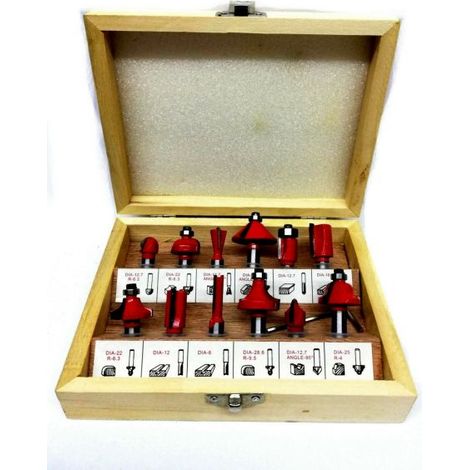 SET 12/15 PZ FRESE LEGNO FRESE PER SCANALARE GAMBO 6/8mm FRESATRICE PANTOGRAFO 12 PEZZI 6-mm
