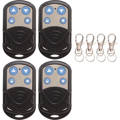 Télécommande de porte de garage 433MHz étanche, 4 pièces avec porte-clés, clone pour portes électriques coulissantes et portails (1/5)