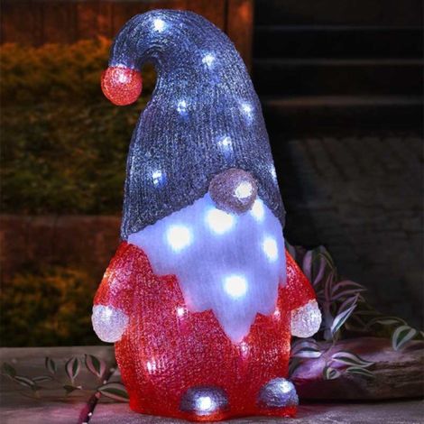 30cm Battery Operated Light up Christmas Gonk with Cool White LEDs (1/4)