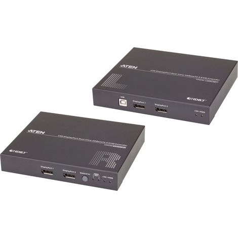 Aten Extensor de KVM USB DisplayPort de vista doble HDBaseT™ 2.0 (4K a 100 m para vista individual)