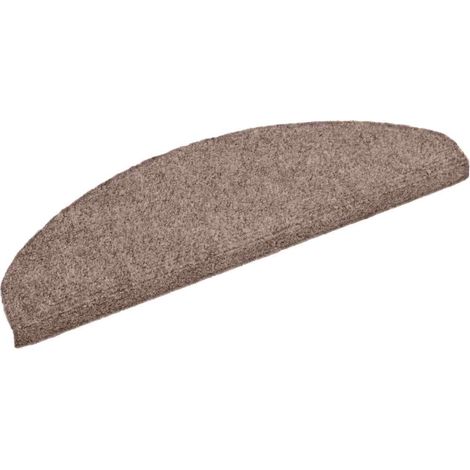 vidaXL Tapis d'escalier auto-adhésifs 20 pièces 65 x 21 x 4 cm Marron clair Demi-rond Grand