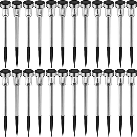 Bunte LED-Solarlampe, wiederaufladbar, Garten- und Außenbeleuchtung – verschiedene Mengen (24 weiße Stück) (1/4)