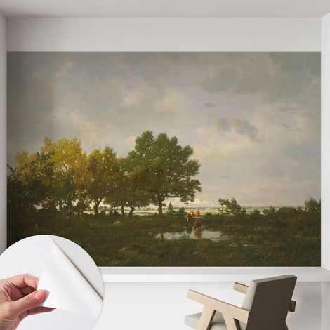 Tapete Selbstklebend - abwaschbar - Tapete mit Motiv - trendige Wanddeko - elegant Fototapete Waldlandschaft 152x104 cm (1/5)
