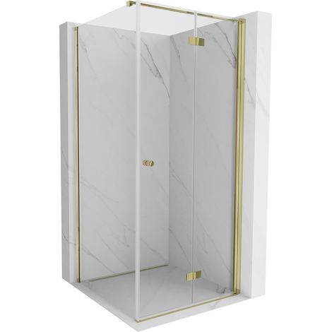 Mexen Mist-F T Duschabtrennung faltbar rechts 85 x 85 cm, transparent, gold - 8A6T-085-085-50-00-P (1/5)