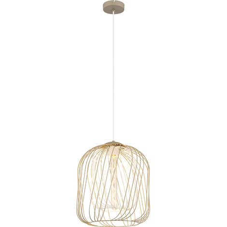 Globo Dichti Suspension avec cadre métallique de 35 cm, couleur sable mat, 1 culot E27 (1/5)