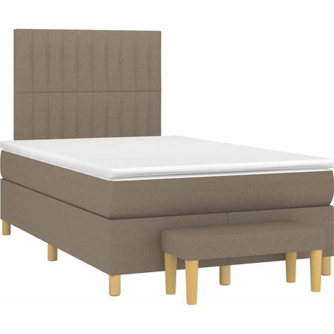 vidaXL Sommier à lattes de lit avec matelas taupe 120x190 cm tissu (1/5)