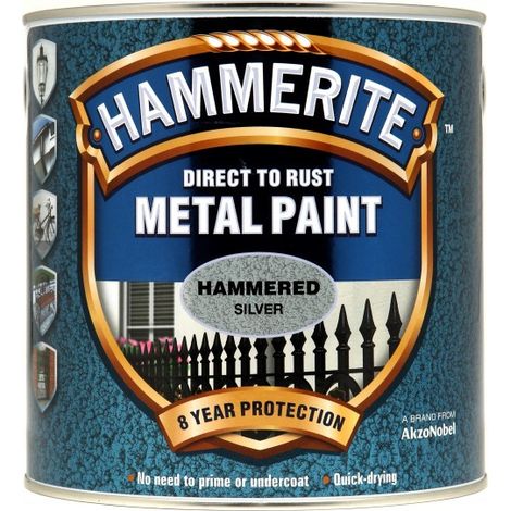 Hammerite - Hammered Direct To Rust Metal Paint- 2.5L - Silver
