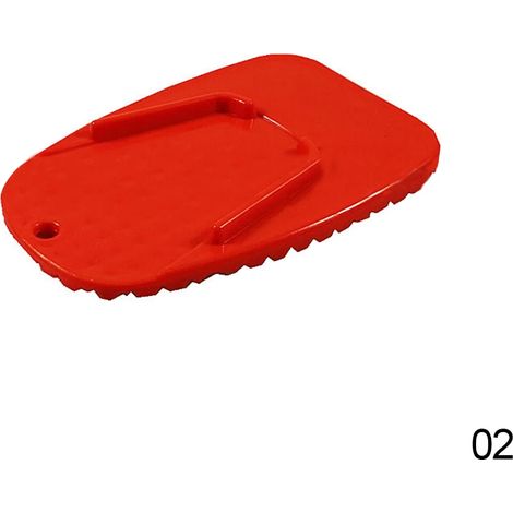 (Rouge) 1 béquille latérale universelle noire en plastique pour moto, avec plaque antidérapante et support d'extension latérale. Base de support pour pied maxpower (1/4)