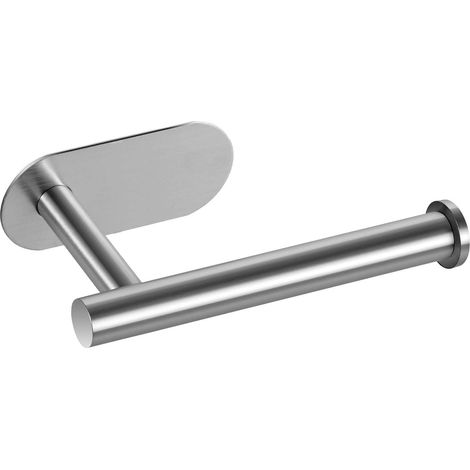 Porte-Papier Hygiénique Inox Brossé Nickel, Fixation Murale Sans Perçage, Auto-Adhésif Renforcé, Résistant à la Rouille, Acier Inoxydable SUS 304, pour Salle de Bains/Camping-Car/WC, 1 Pièce (1/5)