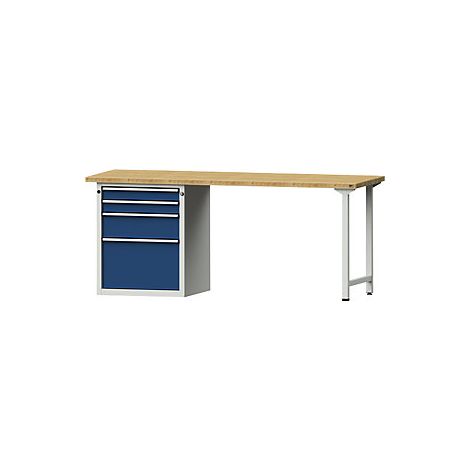 Banco de trabajo  bastidor modular  4 cajones: 2 x 90  1 x 180