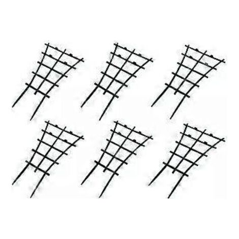 Lot de 6 treillis grimpants robustes en plastique pour pots, empilables, pour jardin, terrasse, fleurs et légumes.