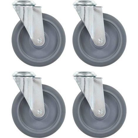 143428 Bolt Hole Swivel Casters 4 pcs 125 mm vidaXL (1/4)