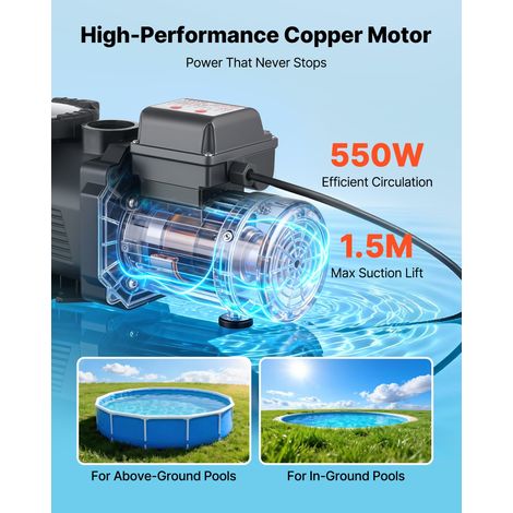 Pompe Piscine 550 W Pompe Filtration Piscine 14000 L/h pour (1/5)