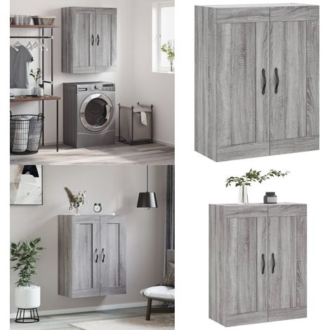 Armoire murale sonoma gris 69,5x34x90 cm bois d'ingénierie - Rangement - Bois d'ingénierie (1/5)