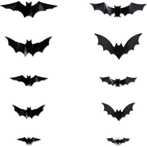 Décorations murales chauve-souris d'Halloween, autocollants lumineux en forme de C, décoration de chambre, autocollants pour la maison intérieure et extérieure (1/5)