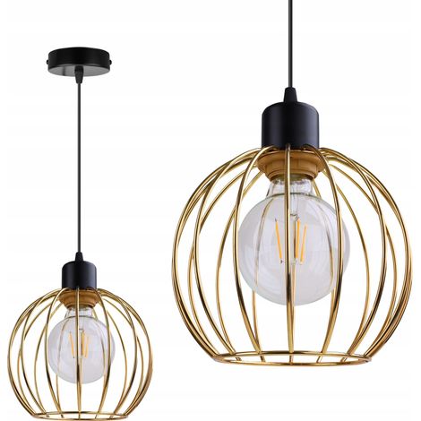 LÁMPARA DE TECHO COLGANTE DE ALAMBRE DORADO PARA LOFT