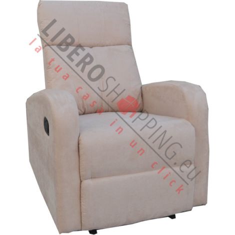 Poltrona relax manuale reclinabile FORTUNA con tessuto in microfibra BEIGE (1/4)