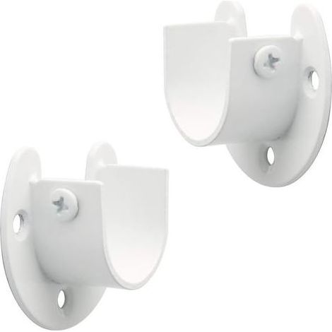 Support Tringle Penderie Fixation Tringle Rideau, Support Tringle Rideaux en Forme de U, Supports pour Tringles à Rideaux Porte Tringle Rideau, Blanc en Acier Inoxydable, 25 mm (1/5)