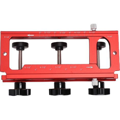 Gabarit de charnière de porte en alliage d'aluminium, kit de gabarit pour défonceuse, gabarit de mortaise réglable pour charnières de 2,5 à 5 pouces (1/5)