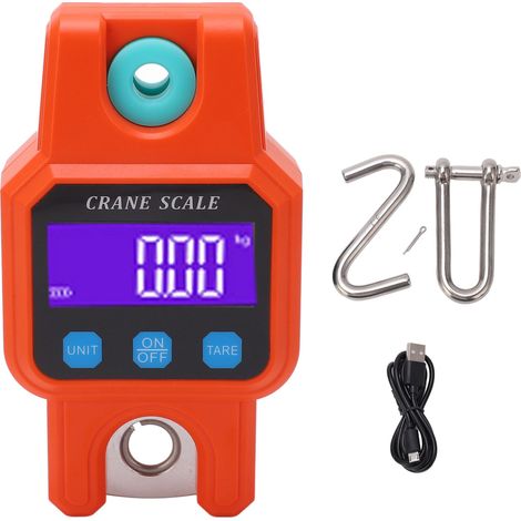 Pèse-charge numérique 300 kg avec écran rétroéclairé orange pour entrepôt, outil de pesage suspendu à affichage digital. (1/5)