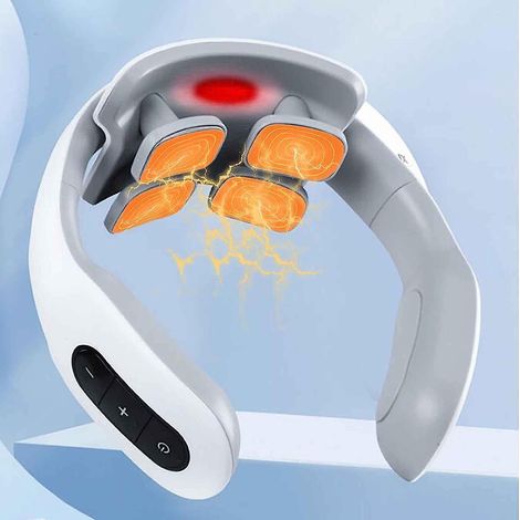 Nackenmassagegerät für die Halswirbelsäule – Entspannung für den Nacken mit Wärmefunktion, Ladefunktion und Physiotherapie – AquaForge