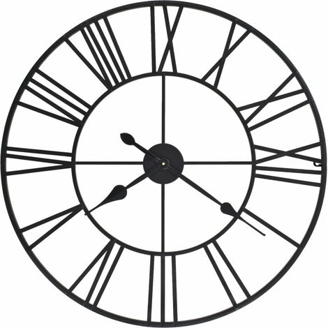 Horloge murale vintage avec mouvement à quartz Métal 80 cm XXL (1/5)