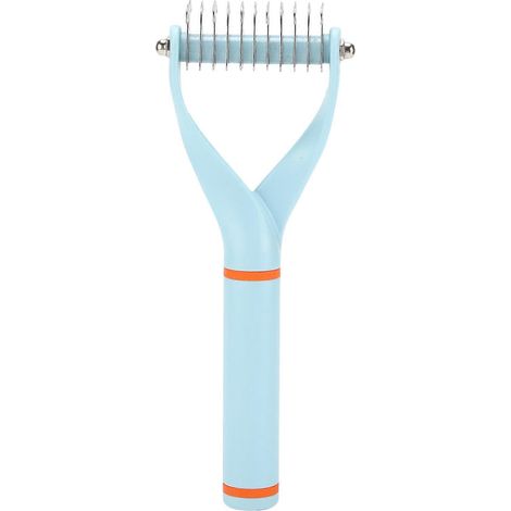 Doppelseitiger, Y-förmiger Entwirrer für Unterwolle, Fellpflegebürste für Hunde, Pflegewerkzeug mit ergonomischem Griff