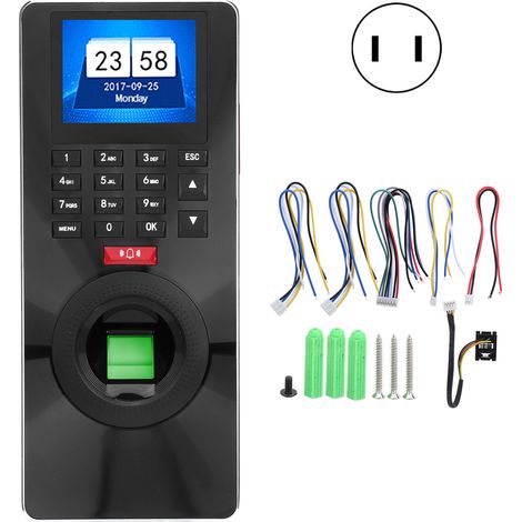 Contrôle d'accès porte par mot de passe empreinte digitale carte RFID 125KHz TCP IP Wiegand26 pointeuse 100240V prise US (1/5)