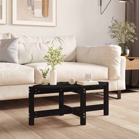 vidaXL Coffee Table Black 87x48x35 cm Solid Wood Pine (1/5)