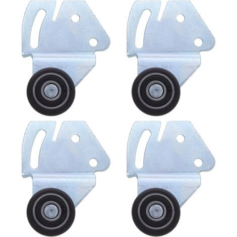 Set mit 2 Nylon-Schiebetürrollen für Kleiderschränke, geräuschloses und robustes Rollenset, Führungsschiene kompatibel mit Kleiderschränken und Schranktüren, reibungsloser Zugang und