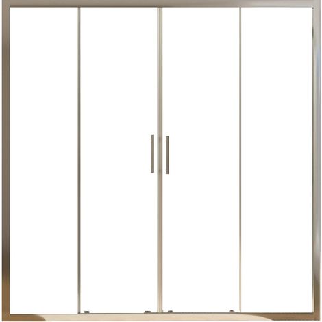 Porta Parete Doccia 150 cm 2 Ante Scorrevoli in Cristallo Trasparente 6mm H190 Bonussi Giuly