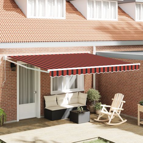 vidaXL Auvent manuel 4 x 3,5 m Rayures jaunes et orange
