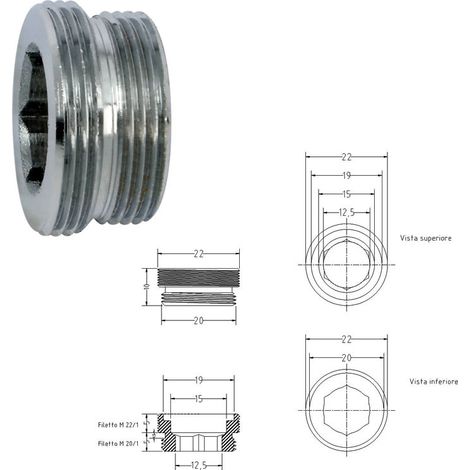 Riduzione cromata M20/1xM22/1 455800OCM20XM22 - -  GIUSEPPE TIRINNANZI - -
