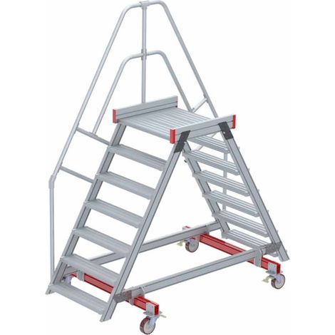 Euroline 512 mobiler Überstieg 60° Stufenausführung Alu gerieft Stufenbreite 800mm 7 Stufen