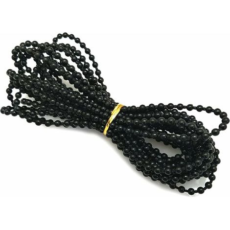 UlisemBlind-Perlenkette, Vertikaljalousiekette, Vertikaljalousie-Zubehör, Perlenkette für Rollos, Ersatzteile, Reparaturbeschläge (schwarz) (1/4)