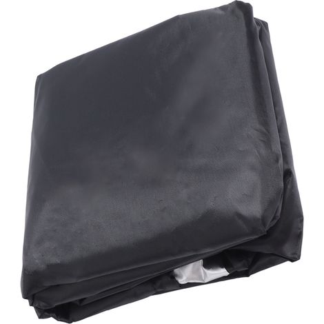 Housse de chaise d'extérieur en tissu Oxford noir imperméable, coupe-vent, anti-poussière et résistante aux UV, avec cordon de serrage ajustable par boucle. (1/5)