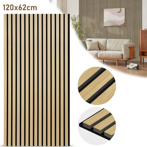 Wolketon Panel acústico Panel mural Paneles murales modernos Pared acústica de maderaMadera 1 paneles Paneles murales MDF 120x60x2.1cm madera