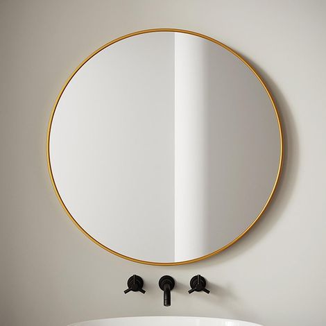 (Gold,30cm)Miroir de Salle de Bain Rond Mural Cadre métallique Miroir de Salle de Bain à Utiliser au-Dessus du lavabo for Salon Salle de Bain Mur entrée
