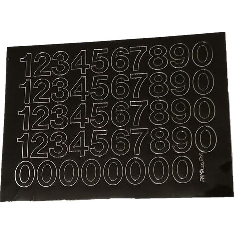 Chiffres autocollants noirs de 2,5 cm