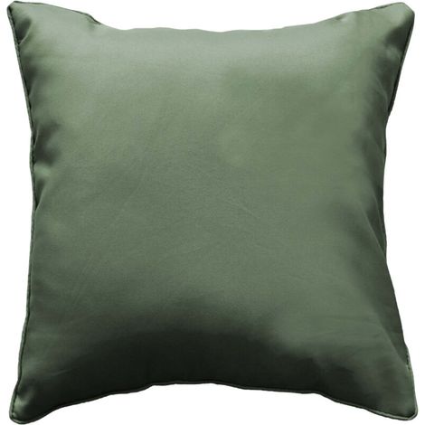 Coussin passepoil uni - Vert kaki - 60 x 60 cm - Livraison gratuite (1/3)