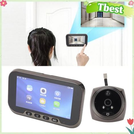 Tbest Caméra judas pour visionneuse de porte Visionneuse de porte, caméra judas 1080P, sonnette vidéo moto continuite (1/5)