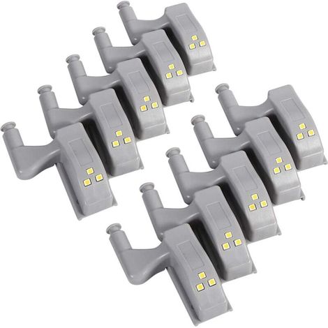 royaluxe- 10 Pcs Charnière LED Capteur Lumière Froid Universel Armoire Placard Placard Armoire LED Charnière Lumière pour La Maison Cuisine Salon / Chambre (1/5)
