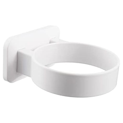 CSPARKV 9x10.5x5cm Hair Dryer Holder, No Drilling Hair Dryer Holder, Hair Dryer Holder, No Drilling Self-Adhesive Holder, Hair Dryer Holder, Wall Mounted Hair Dryer Holder (White) (1/5)