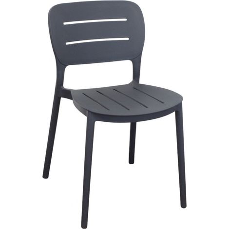 Sedia senza braccioli in polipropilene impilabile 52.5x44xH79 cm Giselle -  Antracite