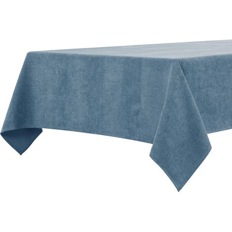Nappe bleu marine 140x240 cm hydrofuge microfibre moelleuse rectangulaire