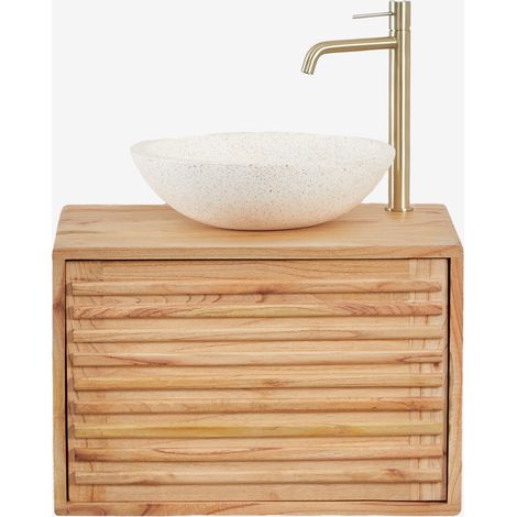 Ensemble meuble de salle de bain suspendu 60x45 cm en bois Deleyna SKLUM (1/5)