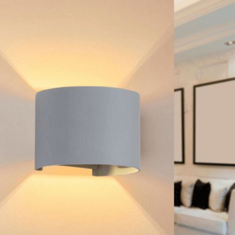 Applique da parete grigia LED 6 W, IP54, forma arrotondata, bianco neutro (4000 K – 5500 K) (1/2)